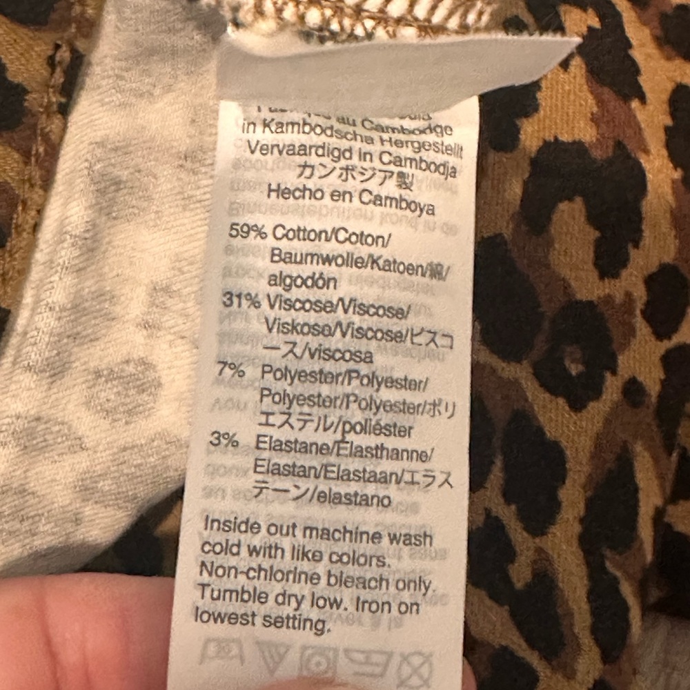 J. Crew factory 9 inch high rise skinny jean - leopard - 28 petite - Picture 6 of 6